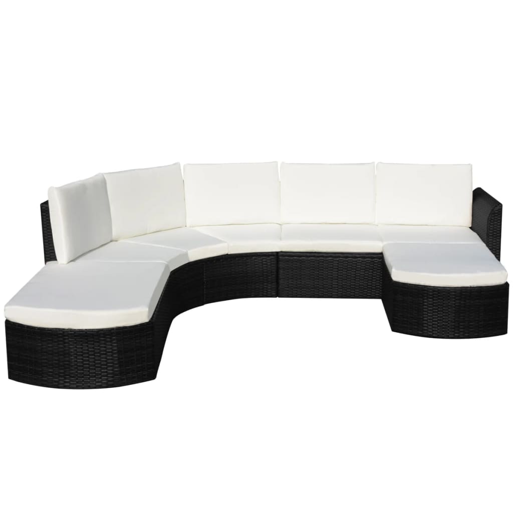 vidaXL 4-delige Loungeset met kussens poly rattan grijs