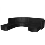 vidaXL 4-delige Loungeset met kussens poly rattan grijs