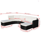vidaXL 4-delige Loungeset met kussens poly rattan grijs