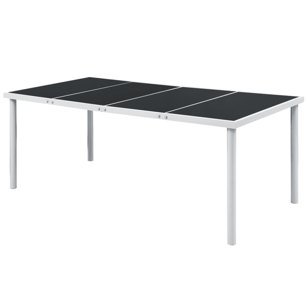vidaXL Tuintafel 150x90x74 cm staal zwart