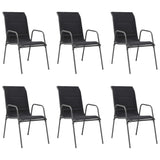 vidaXL Tuinstoelen stapelbaar 2 st staal en textileen zwart