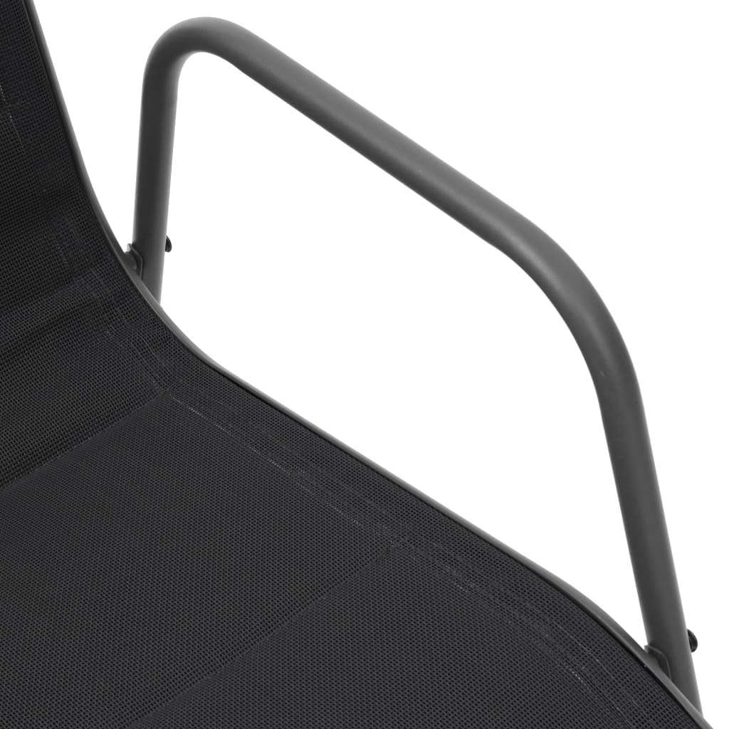 vidaXL Tuinstoelen stapelbaar 2 st staal en textileen zwart
