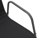 vidaXL Tuinstoelen stapelbaar 2 st staal en textileen zwart