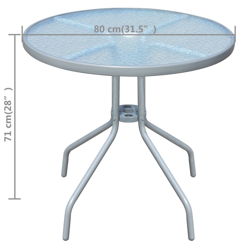 vidaXL Bistrotafel 50x71 cm staal grijs