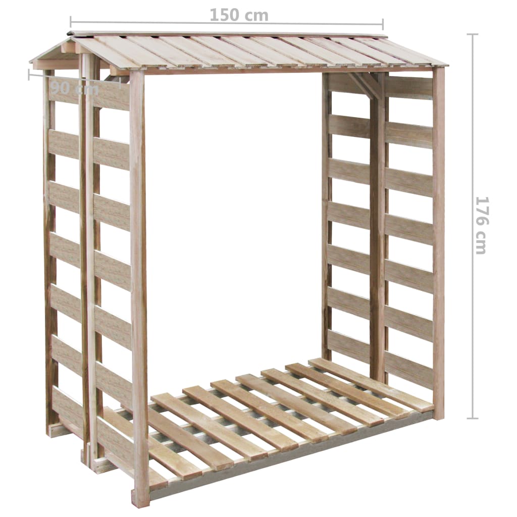 vidaXL Log Storage 150x90x176 cm Impregnated Pinewood