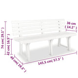 vidaXl Tuinbank 145,5 cm kunststof wit