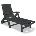 vidaXL Sun Lounger with Footrest Plastic White