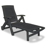 vidaXL Sun Lounger with Footrest Plastic White