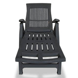 vidaXL Sun Lounger with Footrest Plastic White