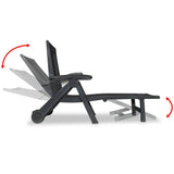 vidaXL Sun Lounger with Footrest Plastic White