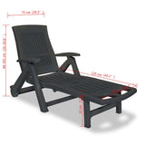 vidaXL Sun Lounger with Footrest Plastic White