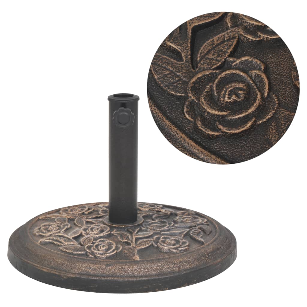 vidaXL Half-Round Parasol Base 9 kg Resin Bronze-Coloured