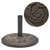 vidaXL Half-Round Parasol Base 9 kg Resin Bronze-Coloured