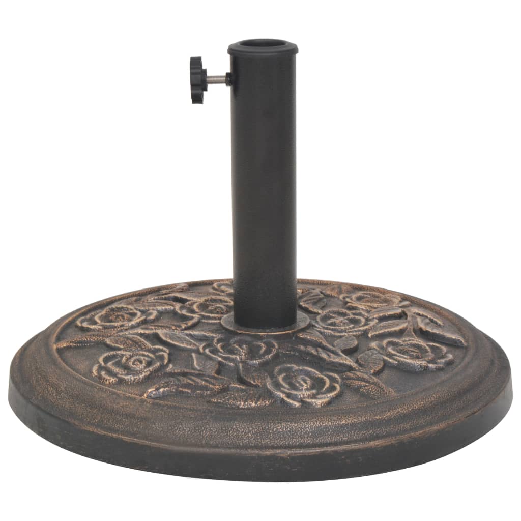 vidaXL Half-Round Parasol Base 9 kg Resin Bronze-Coloured