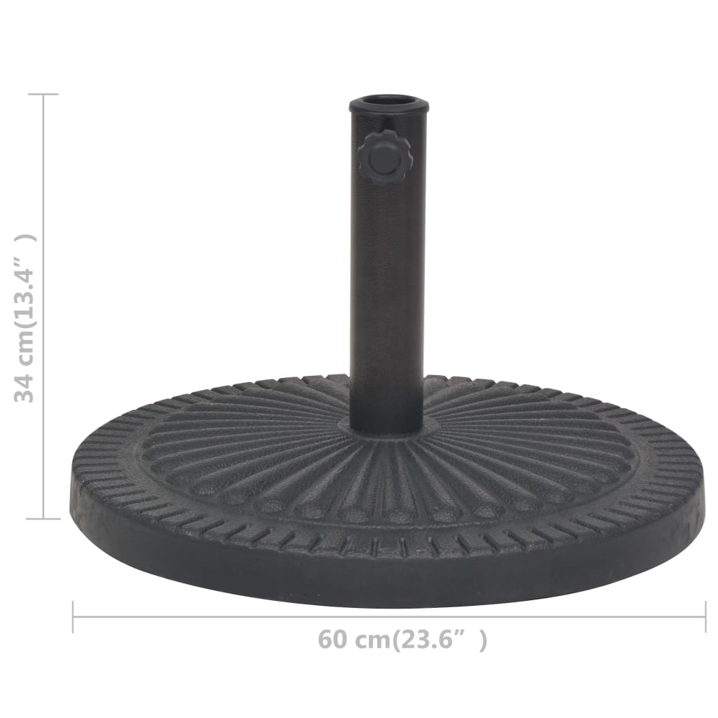 vidaXL Round Parasol Base 14 kg Resin Black