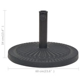 vidaXL Round Parasol Base 14 kg Resin Black