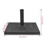 vidaXL Parasol Base Square 19 kg Resin Black