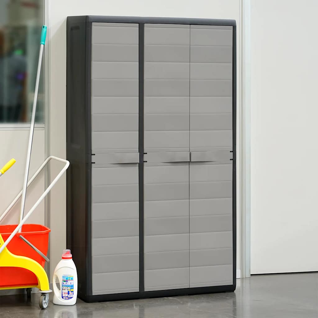 vidaXL Tuinkast met 4 schappen zwart