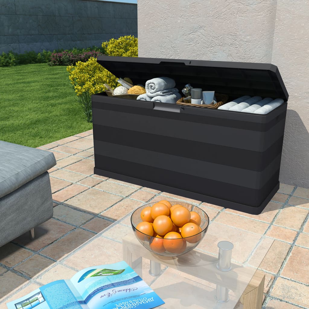 vidaXL Tuinbox 117x45x56 cm zwart