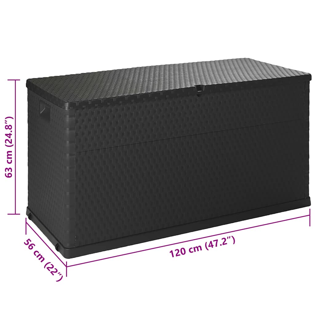 vidaXL Tuinbox 120x56x63 cm polypropeen rattan bruin