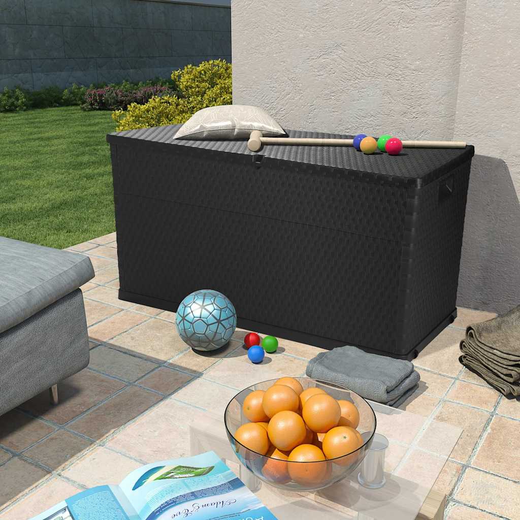 vidaXL Tuinbox 120x56x63 cm polypropeen rattan bruin