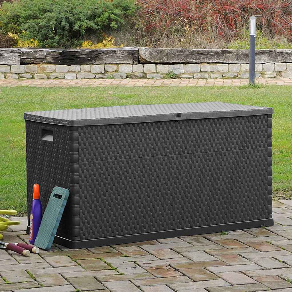 vidaXL Tuinbox 120x56x63 cm polypropeen rattan bruin