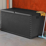 vidaXL Tuinbox 120x56x63 cm polypropeen rattan bruin