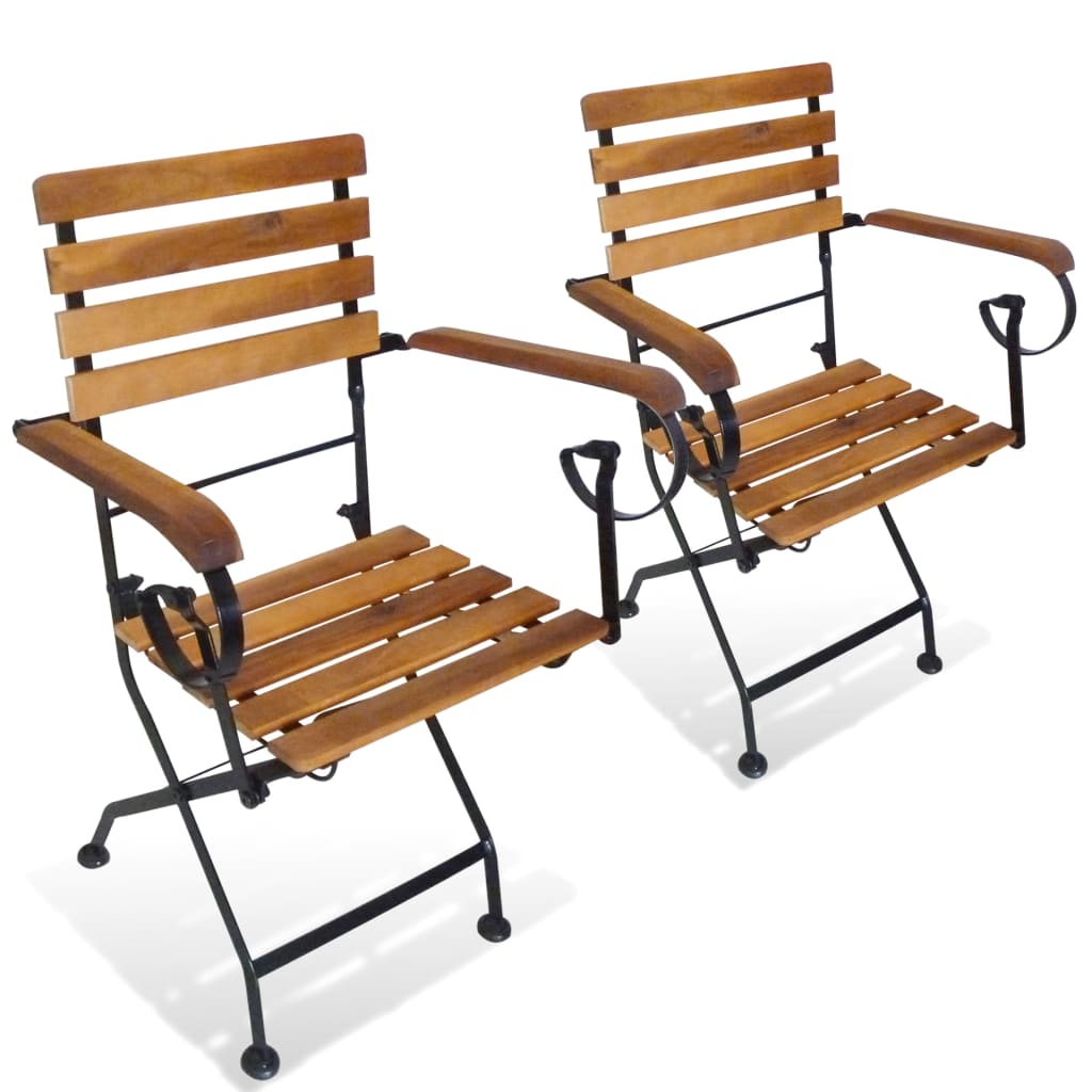 vidaXL Tuinstoelen inklapbaar 4 st staal en massief acaciahout