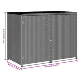 vidaXL Containerberging dubbel 148x80x111 cm poly rattan zwart