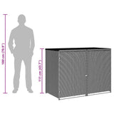vidaXL Containerberging dubbel 148x80x111 cm poly rattan zwart