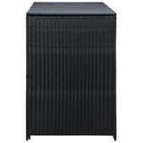 vidaXL Containerberging dubbel 148x80x111 cm poly rattan zwart
