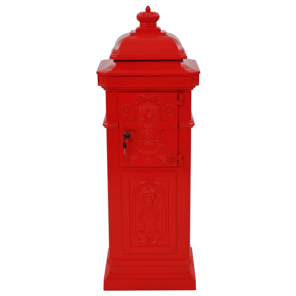 vidaXL Pilaar brievenbus vintage stijl roestbestendig aluminium zwart
