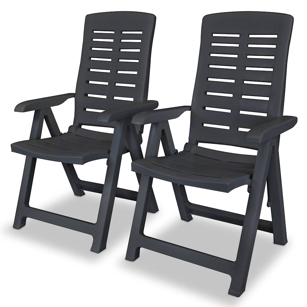 vidaXL Tuinstoelen 4 st verstelbaar kunststof wit