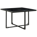 vidaXL 5-delige Tuinset met kussens poly rattan zwart