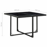 vidaXL 5-delige Tuinset met kussens poly rattan zwart