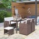 vidaXL 6-delige Tuinset met kussens poly rattan zwart