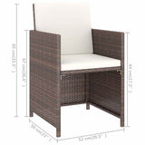 vidaXL 6-delige Tuinset met kussens poly rattan zwart