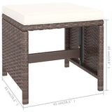 vidaXL 6-delige Tuinset met kussens poly rattan zwart