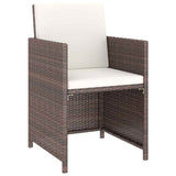vidaXL 6-delige Tuinset met kussens poly rattan zwart