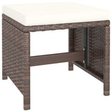 vidaXL 6-delige Tuinset met kussens poly rattan zwart