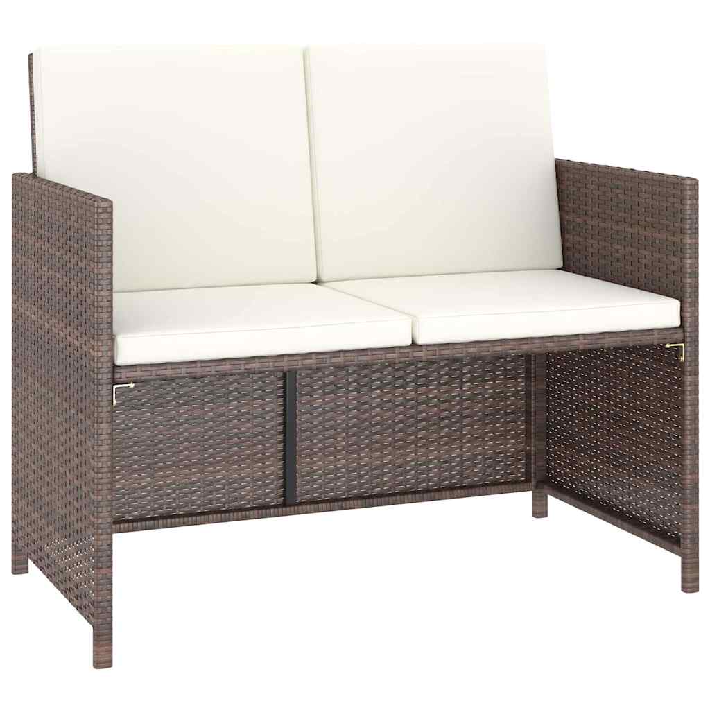 vidaXL 6-delige Tuinset met kussens poly rattan zwart