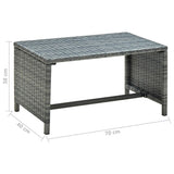 vidaXL 4-delige Loungeset met kussens poly rattan zwart