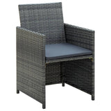 vidaXL 4-delige Loungeset met kussens poly rattan zwart