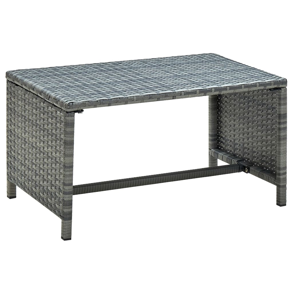 vidaXL 4-delige Loungeset met kussens poly rattan zwart