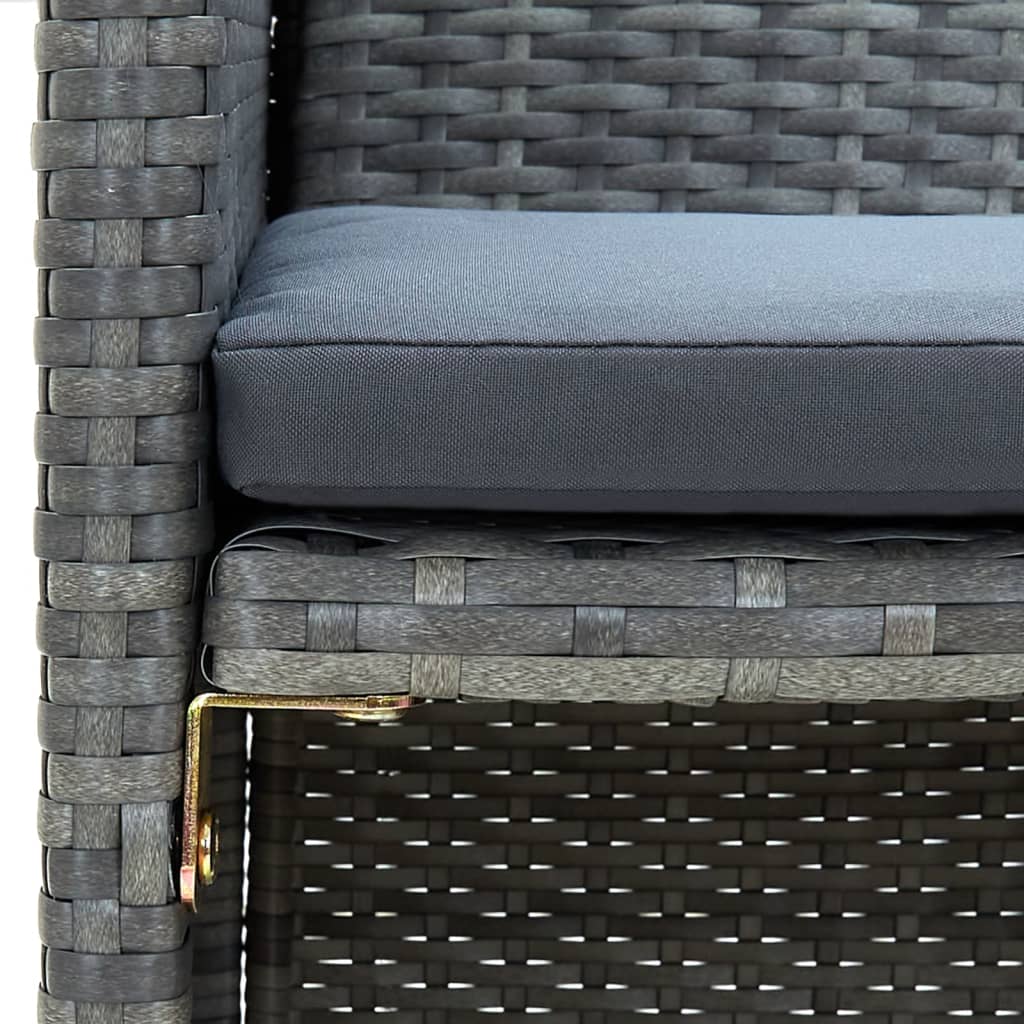 vidaXL 4-delige Loungeset met kussens poly rattan zwart