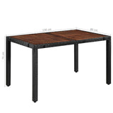 vidaXL 5-delige Tuinset poly rattan en acaciahout zwart
