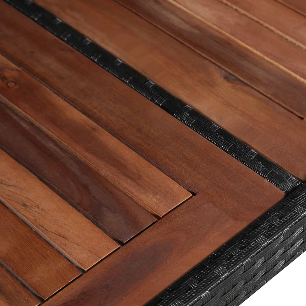 vidaXL Tuintafel 240x90x74 cm poly rattan en massief acaciahout