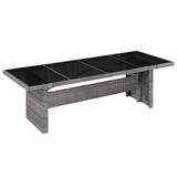 vidaXL Tuintafel 240x90x74 cm poly rattan en massief acaciahout