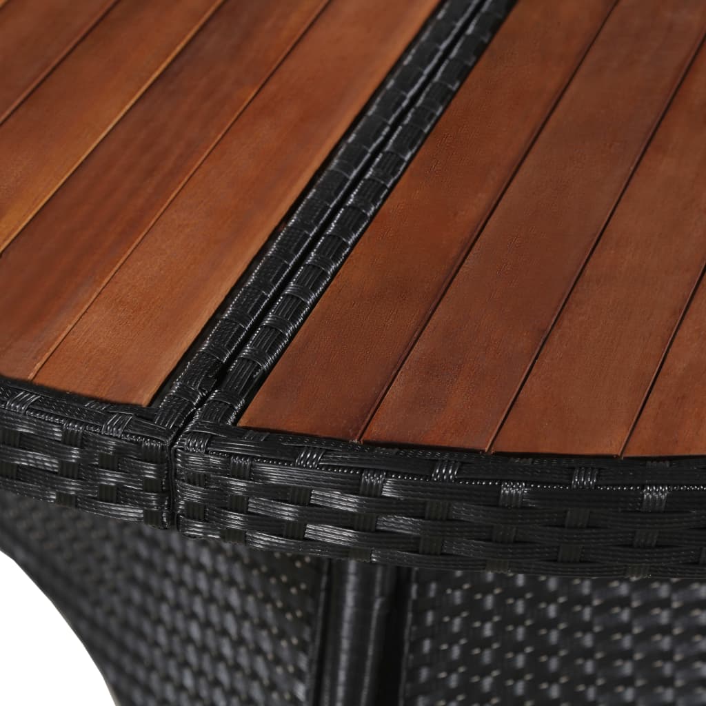 vidaXL Garden Table 115x74 cm Poly Rattan and Solid Acacia Wood