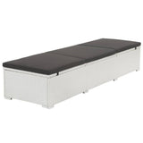 vidaXL Ligbed met kussen poly rattan wit